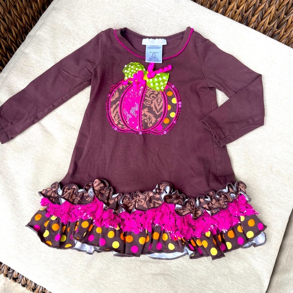 Bonnie Baby, 2 piece matching outfit, Brown, Pink & Green, Size 24 Month - Picture 2 of 7